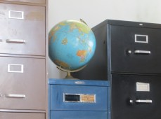 Globe and File Cabinets