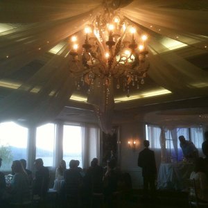 Wedding Chandalier and Guests