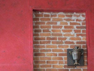 Red Brick Wall and small Samovar